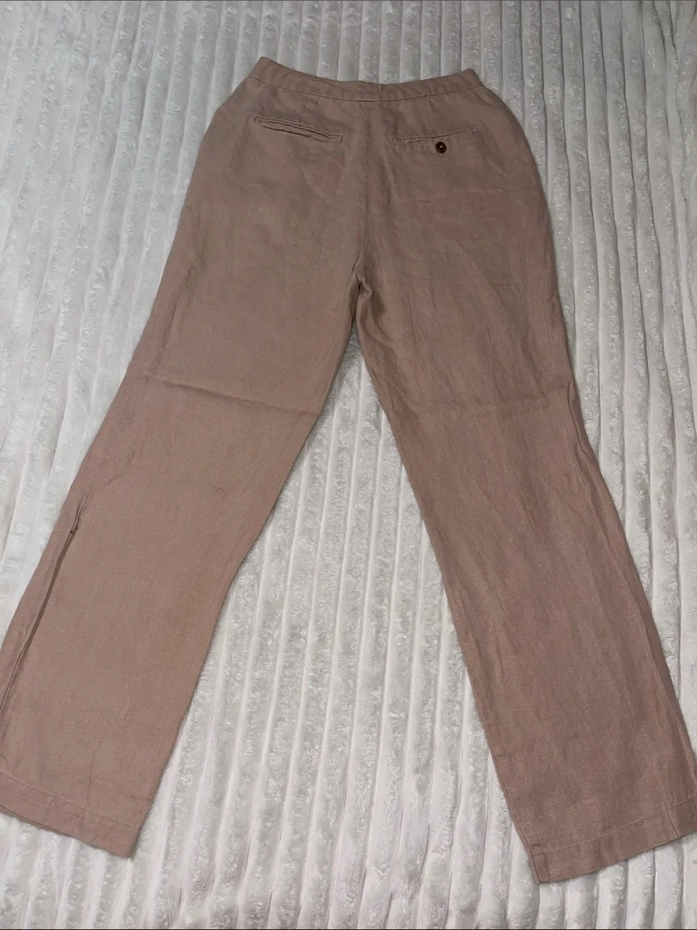Reformation Light Taupe Linen Trousers | Size 4